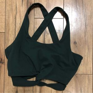 Dark green sports bra